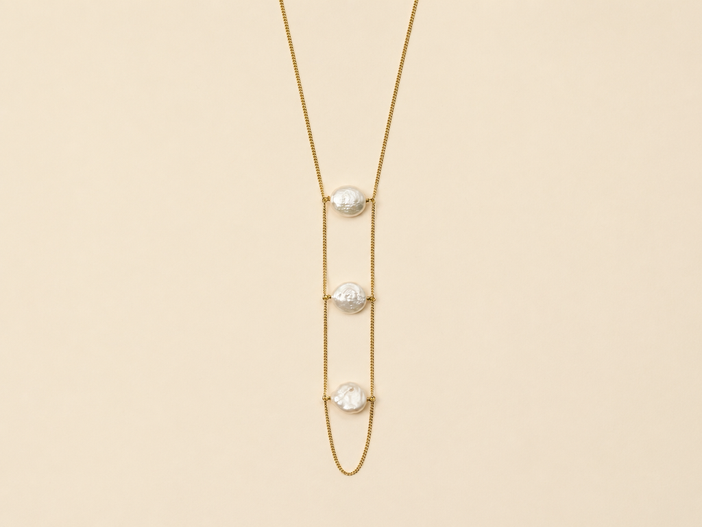 Collier ÉCUME 3 perles ￼