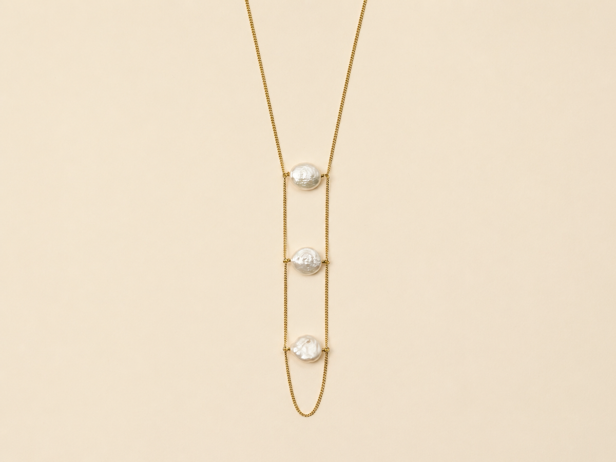 Collier ÉCUME 3 perles ￼